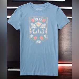 NWT AERPOSTALE  Classic Crew Tshirt Women’s XS Blue Butterfly
